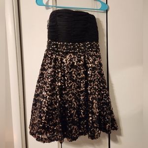 Black and Gold Sequin Dress